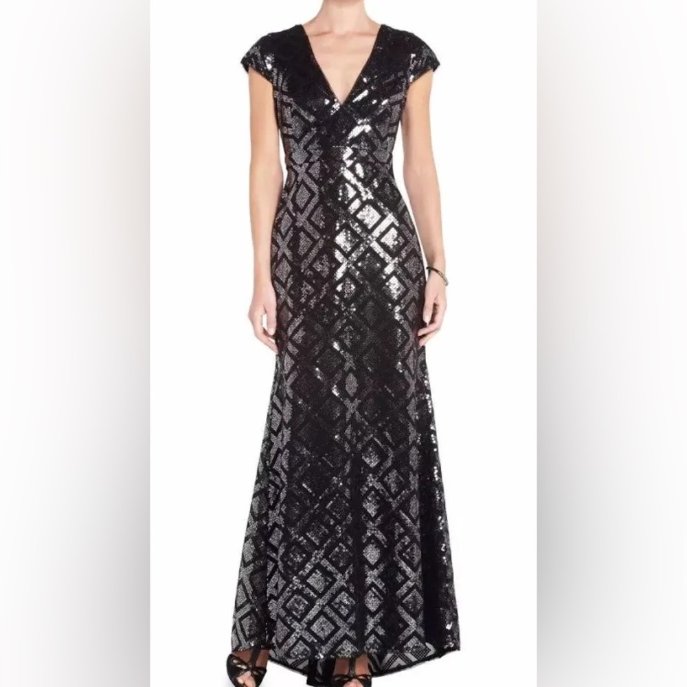 Elegant Black Sequin Evening Gown